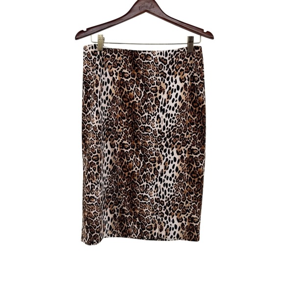 White House Black Market Dresses & Skirts - White House Black Market Leopard Print Pencil Skirt Brown Tan Size 8 Lined Zip